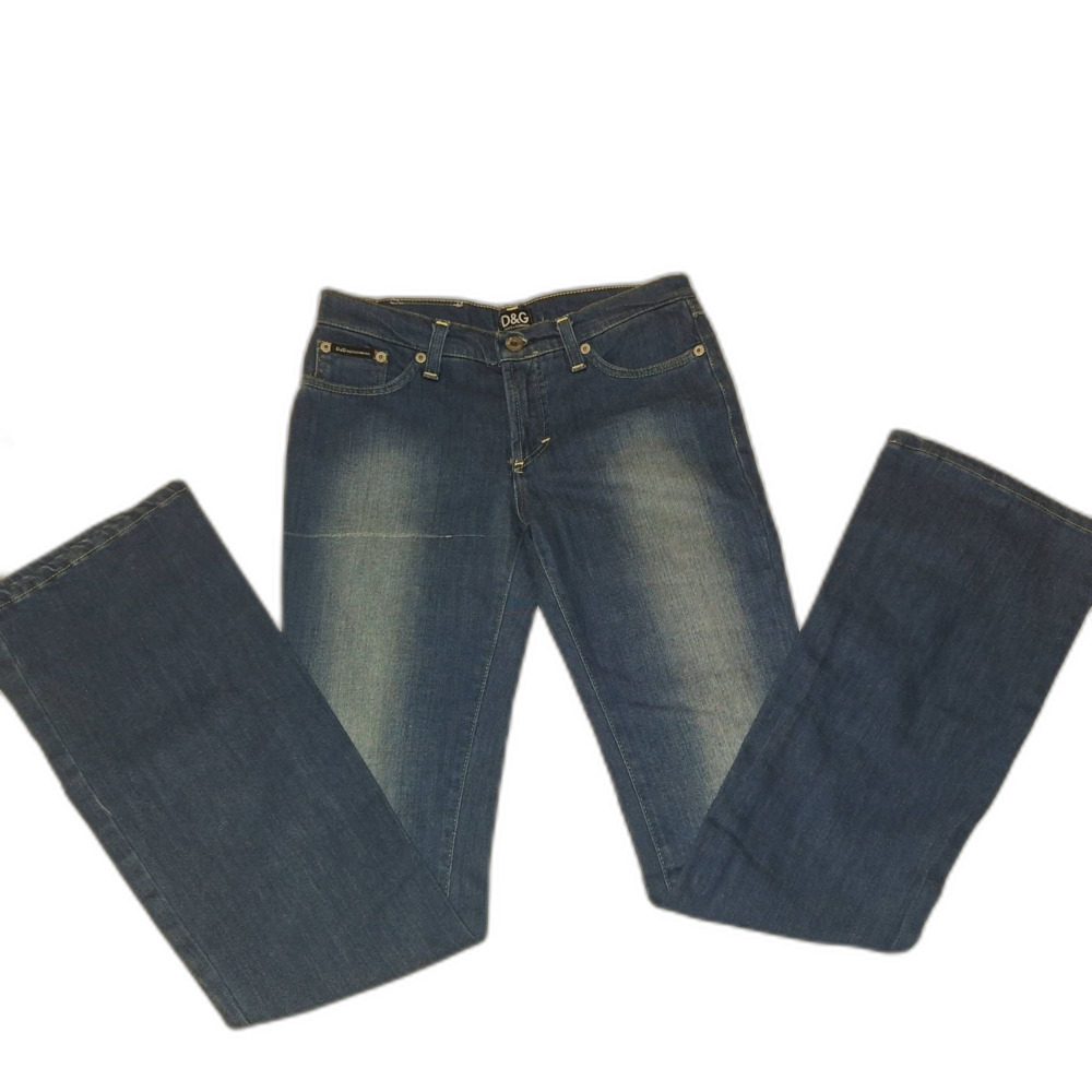 Dolce & Gabbana Ladies Jeans-D&G Vintage 5 pocket-Leather patch-Blue 24/XS